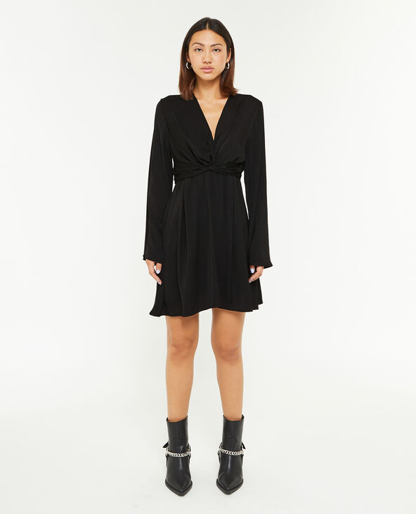 Robe courte effet torsadé devant noir - Pimkie
