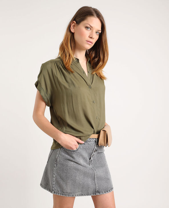 Chemise à manches courtes taupe - Pimkie