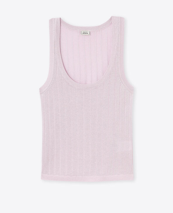 Débardeur en maille côtelée avec lurex Rose poudré - Pimkie
