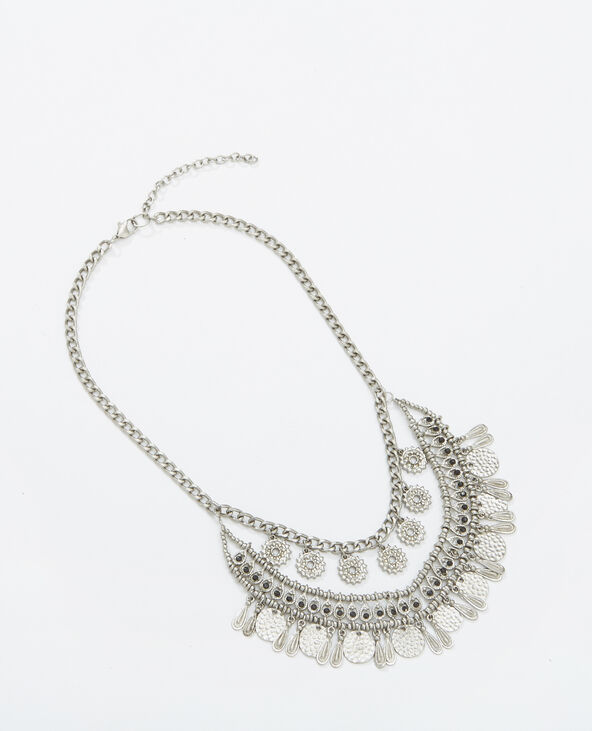 Collier plastron argenté - Pimkie