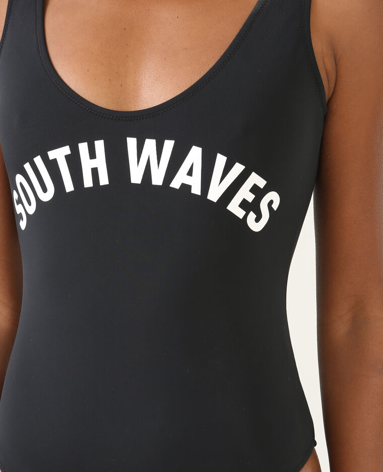Maillot de bain une pièce à message noir - Pimkie