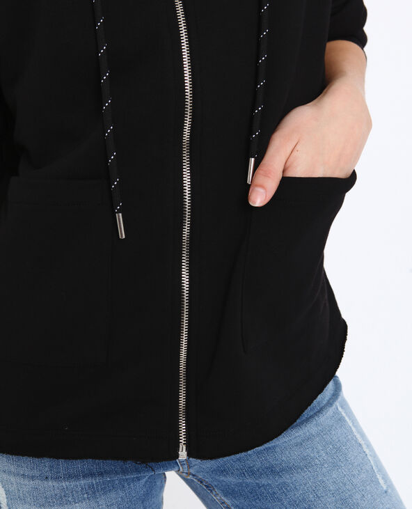 Gilet à capuche noir - Pimkie