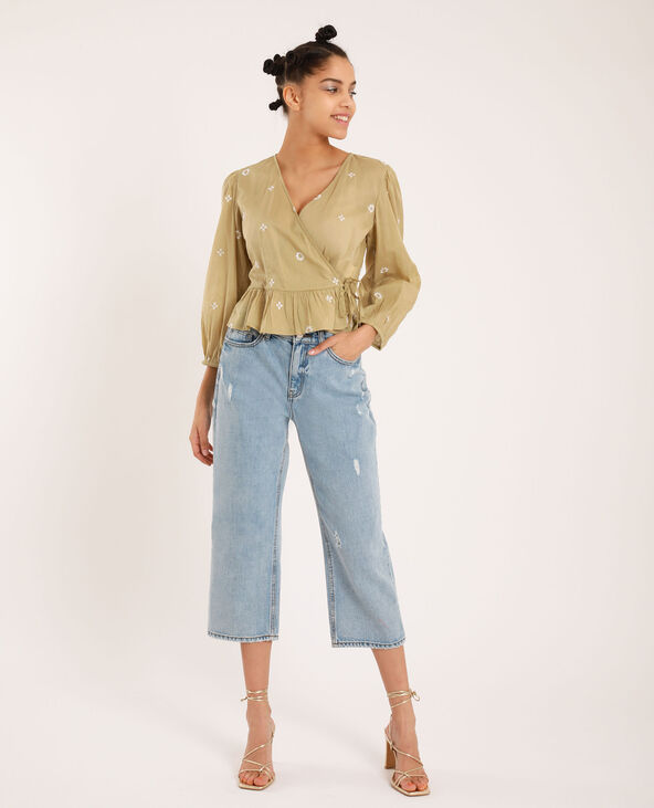 Blouse cache cœur taupe - Pimkie