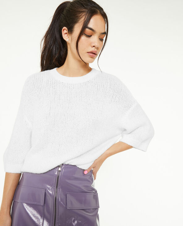 Pull manches courtes blanc - Pimkie
