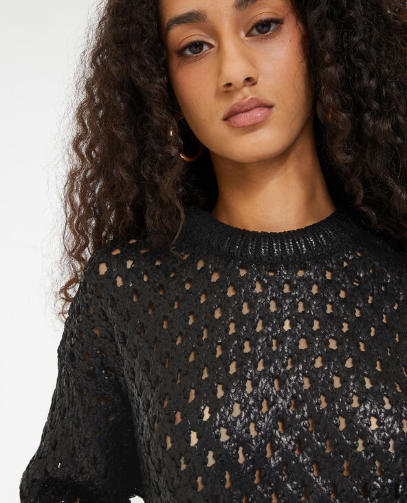 Pull en maille best sale noir