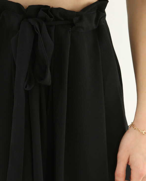 Pantalon large effet crêpe noir - Pimkie