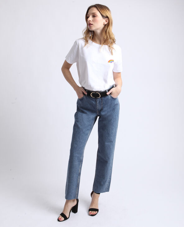 T-shirt arc-en-ciel blanc - Pimkie