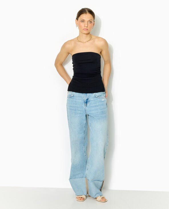 Top bandeau avec fentes côtés noir - Pimkie