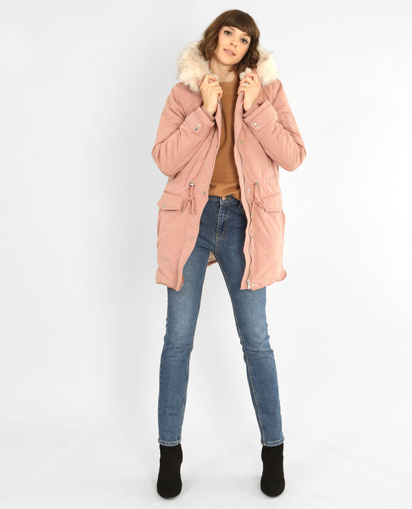 Parka longue à capuche beige - Pimkie