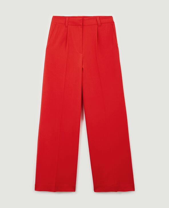 Pantalon large taille haute rouge - Pimkie