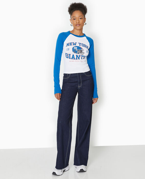 T-shirt manches longues raglans avec print devant blanc - Pimkie