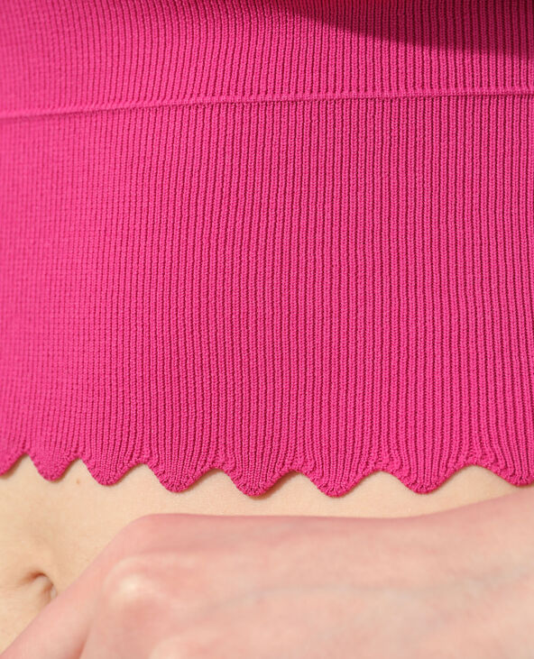 Crop top festonné violet - Pimkie