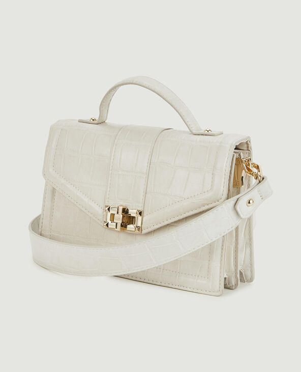 Sac boxy effet croco écru - Pimkie