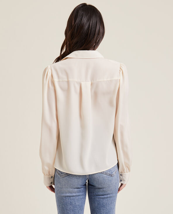 Chemise fluide avec boutons métal  beige - Pimkie