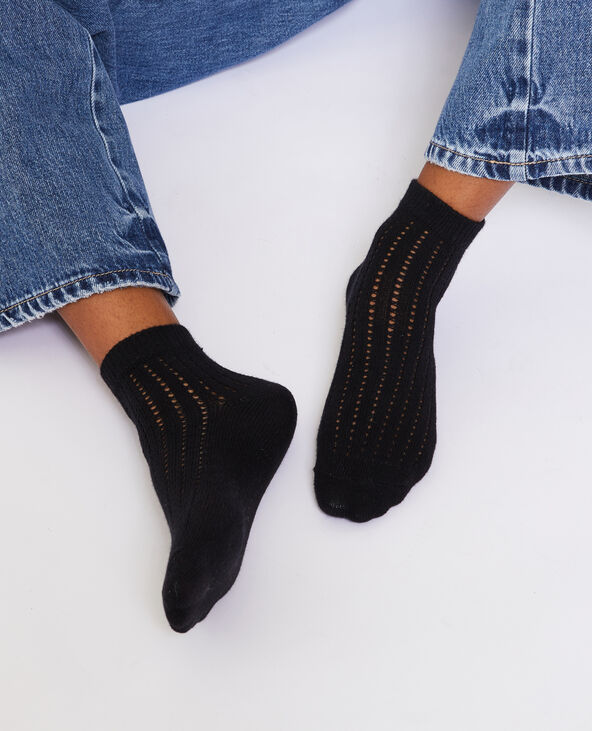 Paire de chaussettes en maille ajourée noir - Pimkie