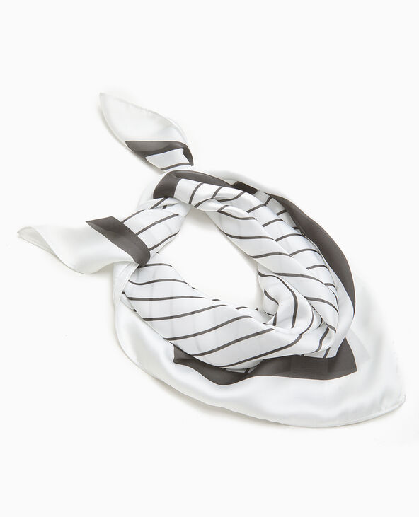 Foulard en tissu satiné rayé blanc - Pimkie