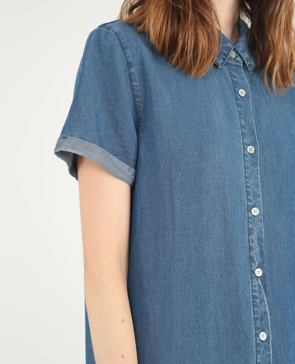 Robe chemise longue bleu foncé - Pimkie