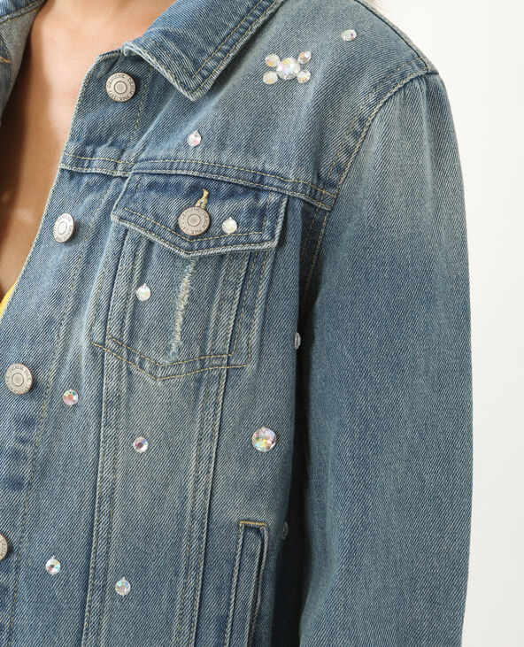 Veste en sales jean strass