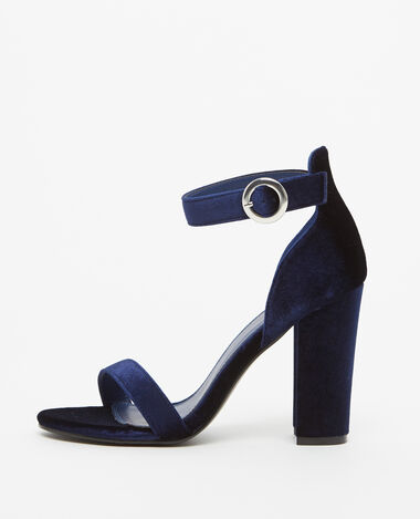 Sandales effet velours bleu foncé - Pimkie