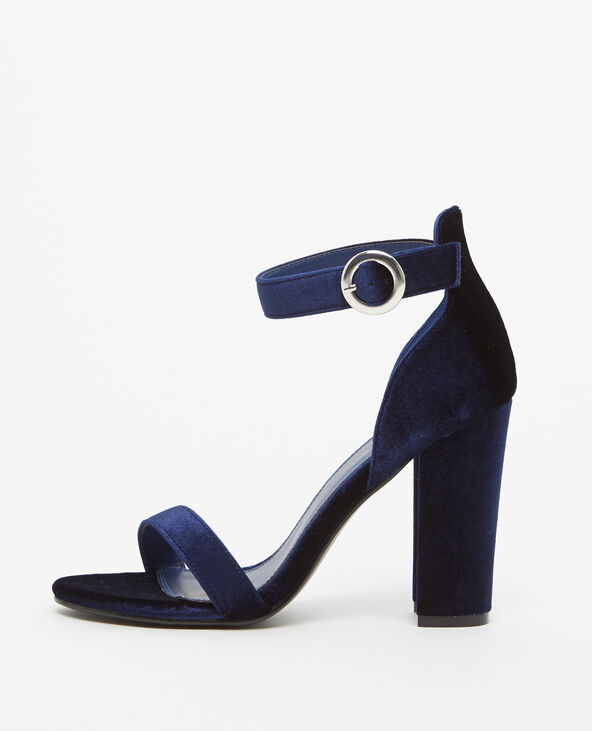 Sandales effet velours bleu foncé - Pimkie