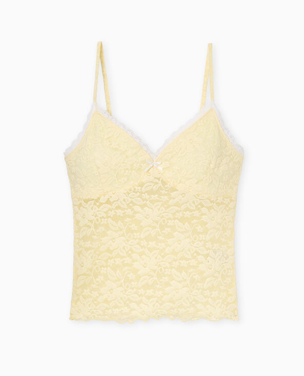 Caraco en dentelle jaune - Pimkie