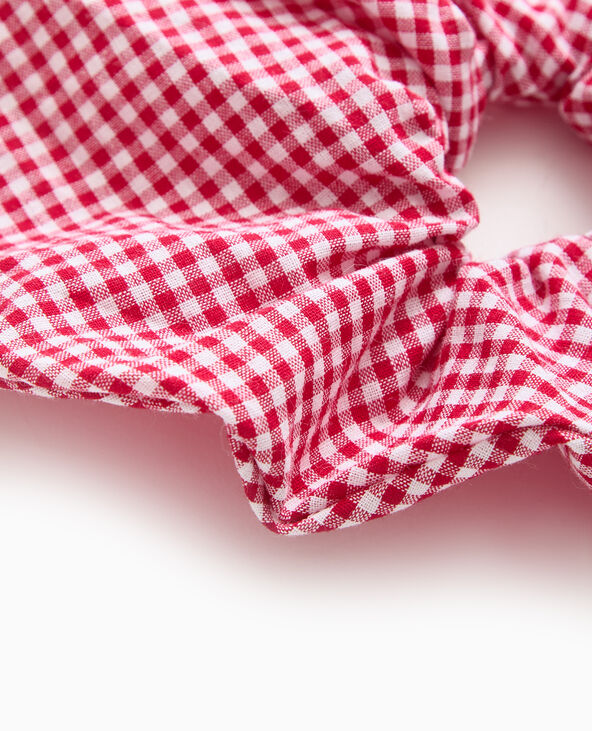 Maxi chouchou vichy en forme de cœur rouge - Pimkie