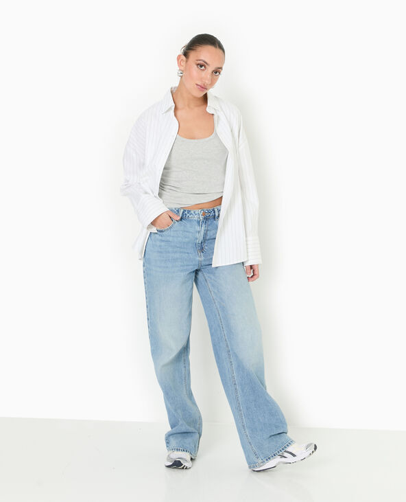 Chemise oversize rayée avec ouverture dos blanc - Pimkie