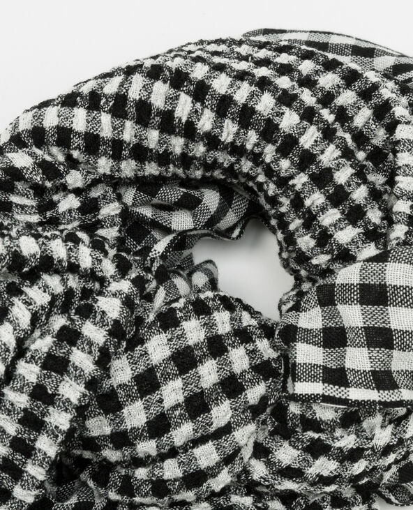 Foulard imprimé vichy noir - Pimkie