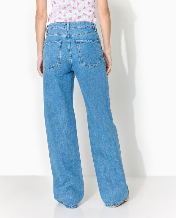 Jean straight taille croisée bleu - Pimkie