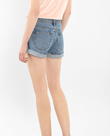 Short denim à revers bleu foncé - Pimkie