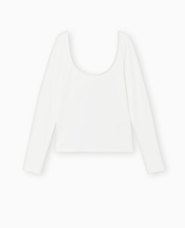 Top manches longues encolure danseuse blanc - Pimkie