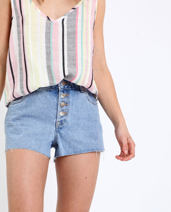 Short en jean mid waist bleu - Pimkie