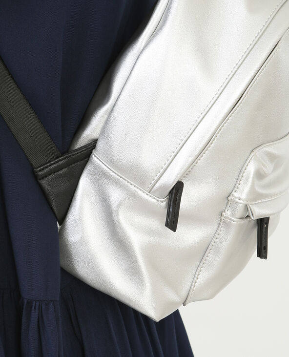 Mini sac à dos métallisé argenté - Pimkie
