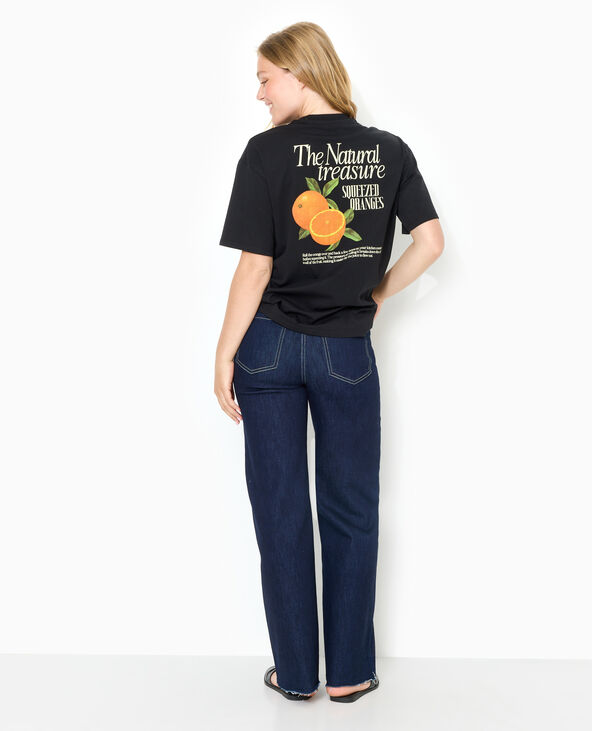 T-shirt oversize avec print poitrine et dos noir - Pimkie