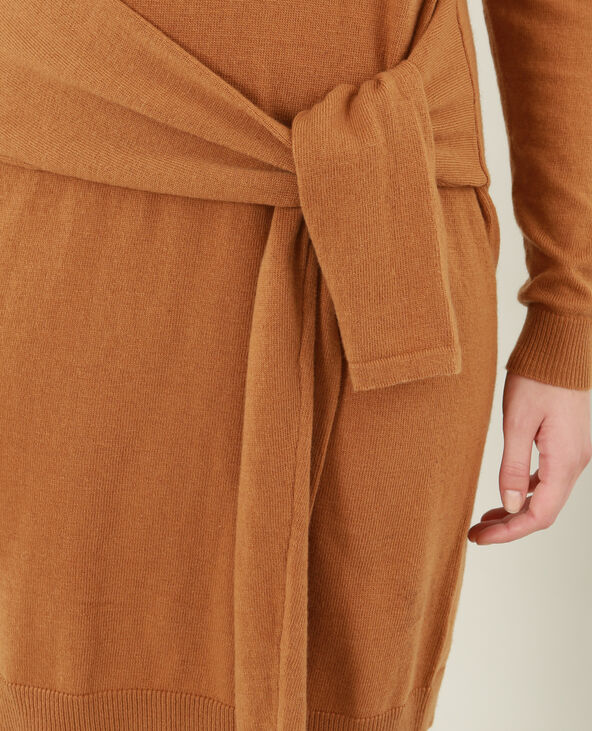 Robe pull à nouer camel - Pimkie