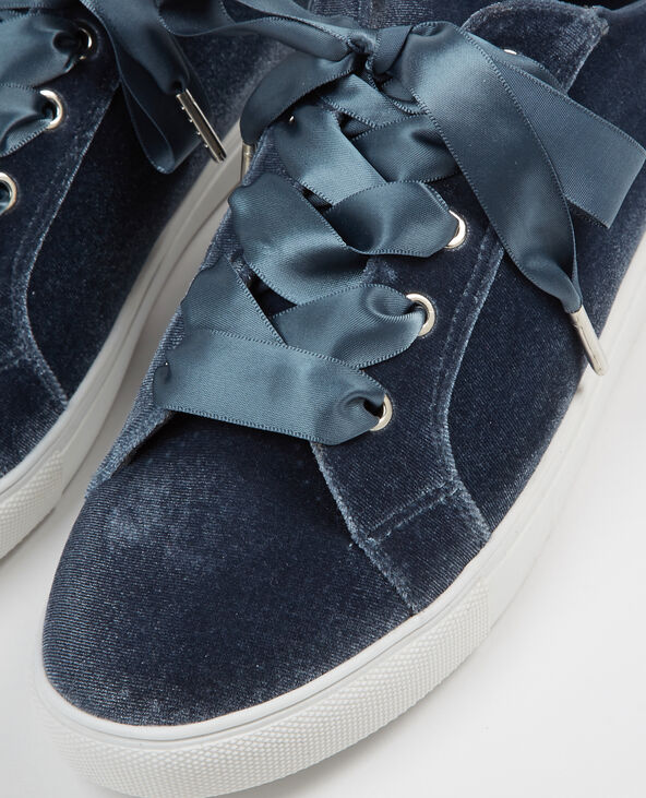 Baskets à lacets satinés bleu - Pimkie