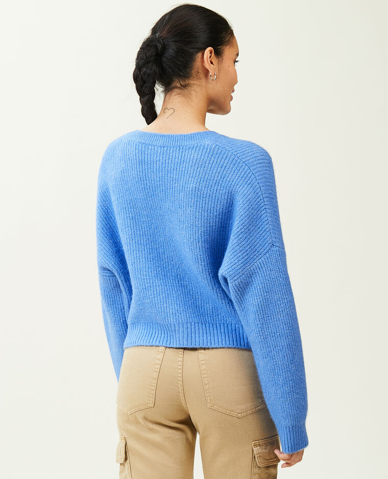 Gilet court en maille bleu - Pimkie