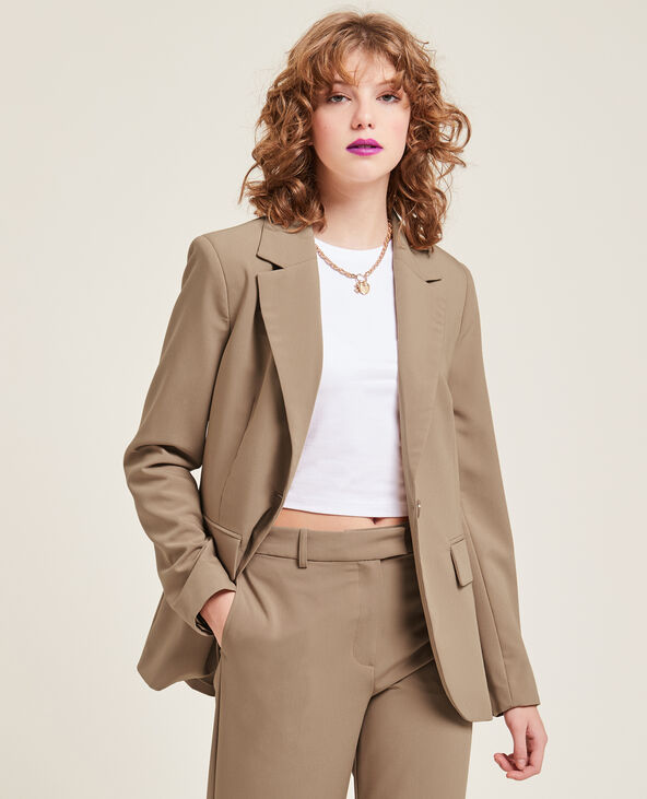 Veste blazer cintrée camel - Pimkie