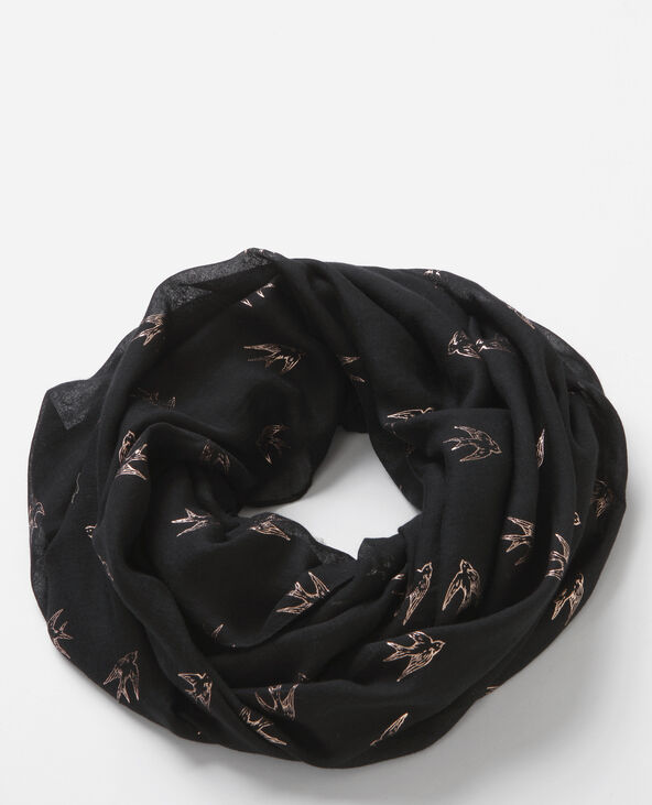 Foulard col imprimé noir - Pimkie