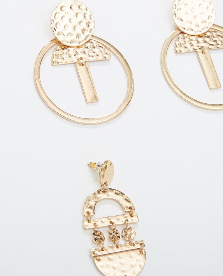 Lot de 2 paires de boucles d'oreilles doré - Pimkie
