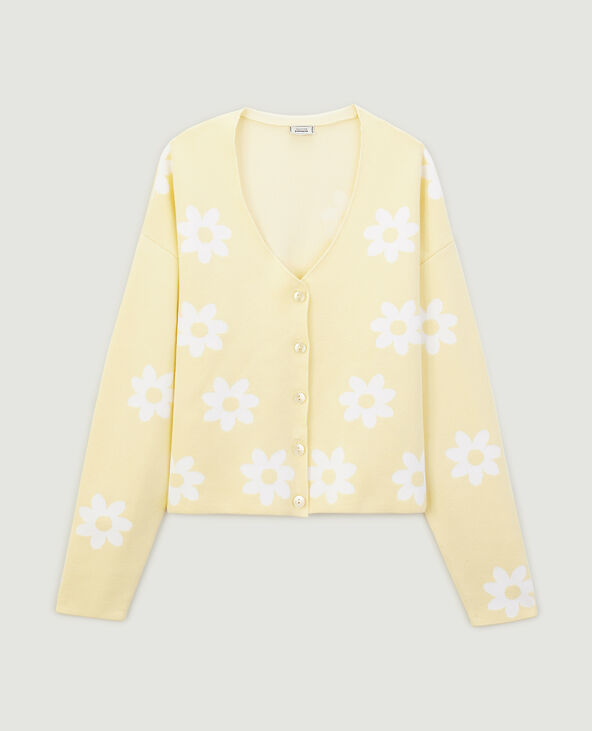 Gilet à fleurs jaune - Pimkie