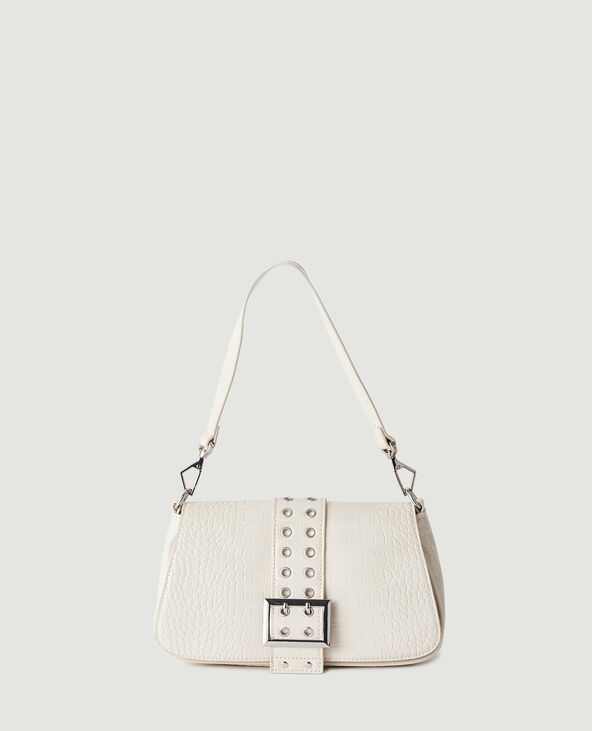 Sac effet croco à clous beige - Pimkie