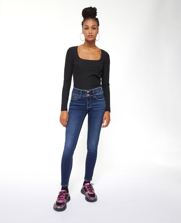 Jean skinny push up avec double bouton