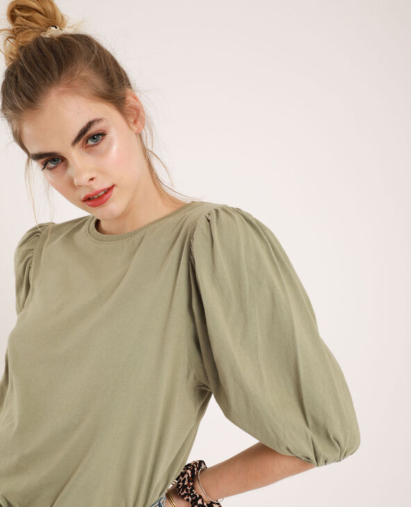 T-shirt manches ballon taupe - Pimkie