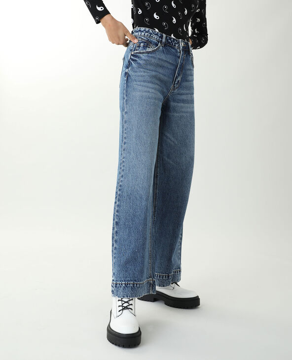 Jean wide leg high waist bleu - Pimkie