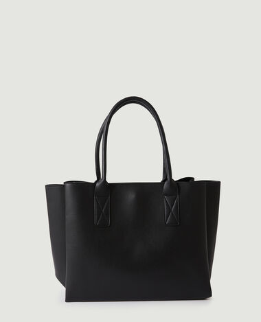 Sac cabas en simili cuir noir - Pimkie