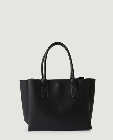 Sac cabas en simili cuir noir - Pimkie
