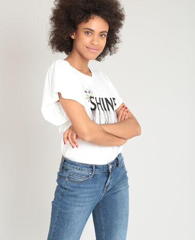 T-shirt à message blanc - Pimkie