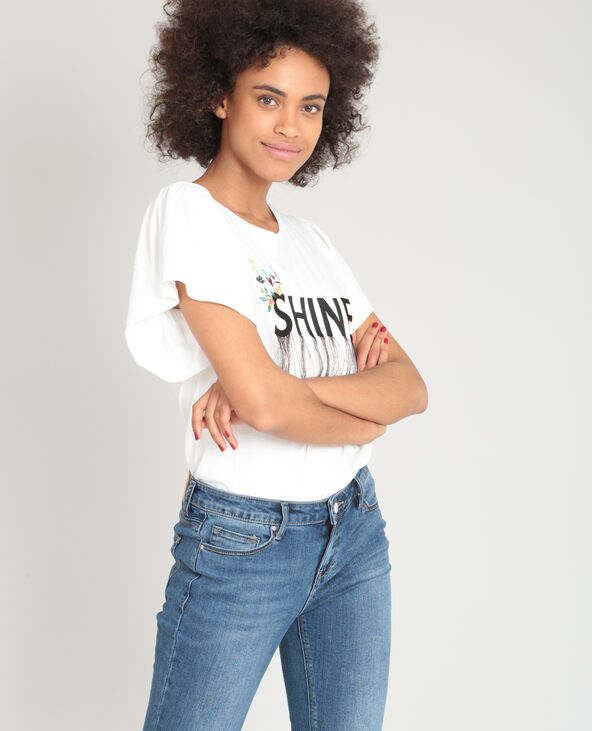 T-shirt à message blanc - Pimkie