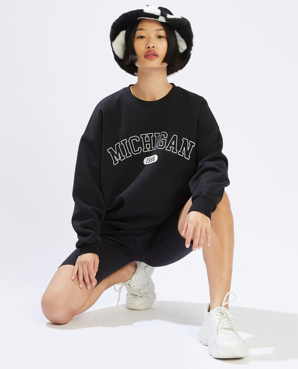 Sweat oversize Michigan noir - Pimkie